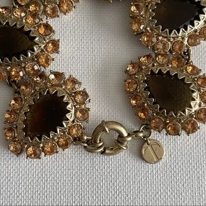 Gorgeous TALBOTS Smoke Topaz Brown Dark Amber Crystal Rhinestone Bracelet